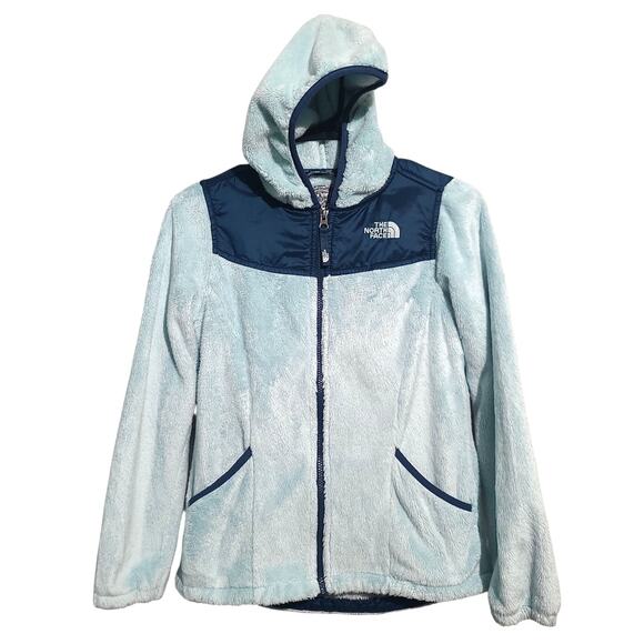The North Face Girls Blue OSO Fleece Hoodie Jacket Size Large - Picture 1 of 7
